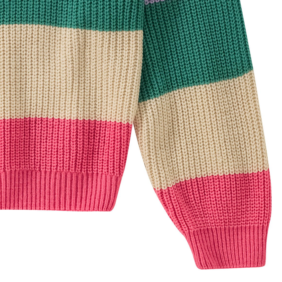 Beatwear Mädchen Strickpullover gestreift pink / helllila / dunkelgrün