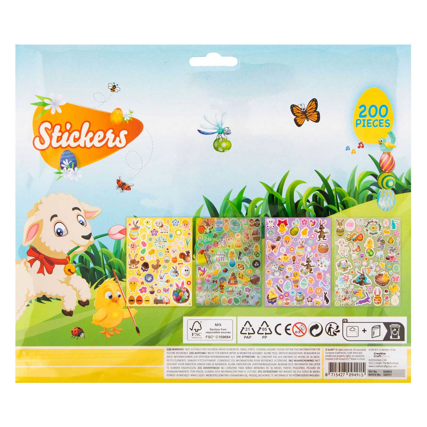 Stickerset Pasen, 4 vellen