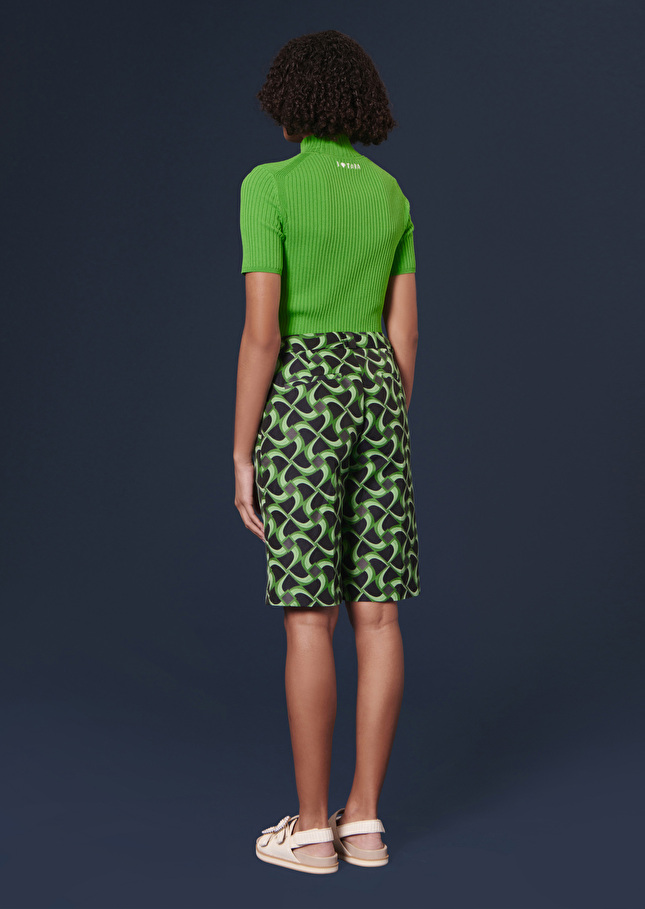 Short Samuelvert à motif graphique en jacquard