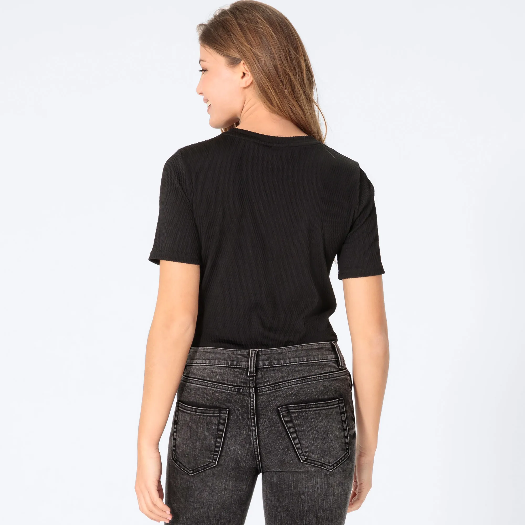 Damen-T-Shirt mit Struktur-Effekt