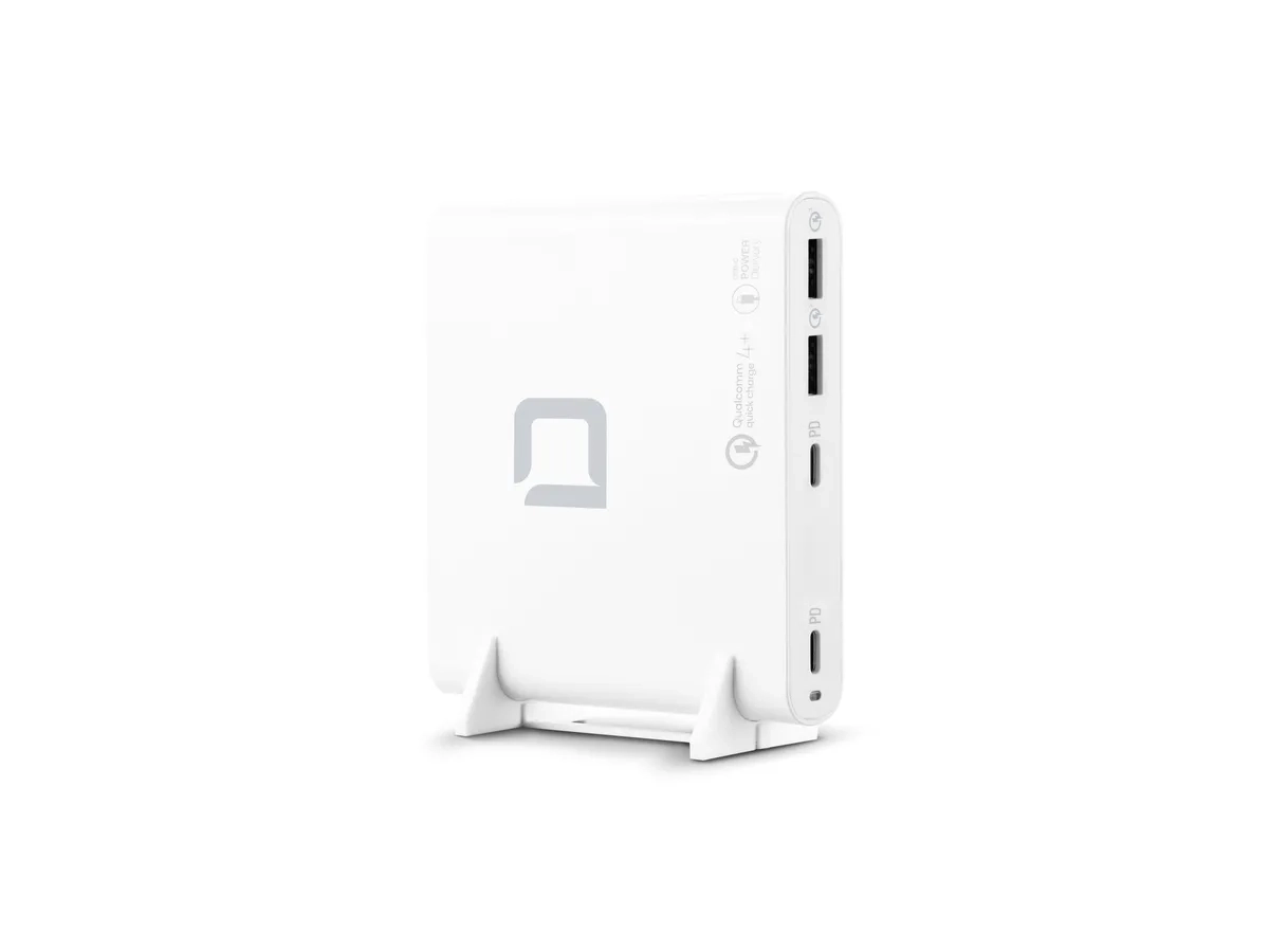 (120W) 2x USB C  / 2x USB A Multiport Tischladegerät für Laptop / Tablet / Smartphone (D31893) - Weiss