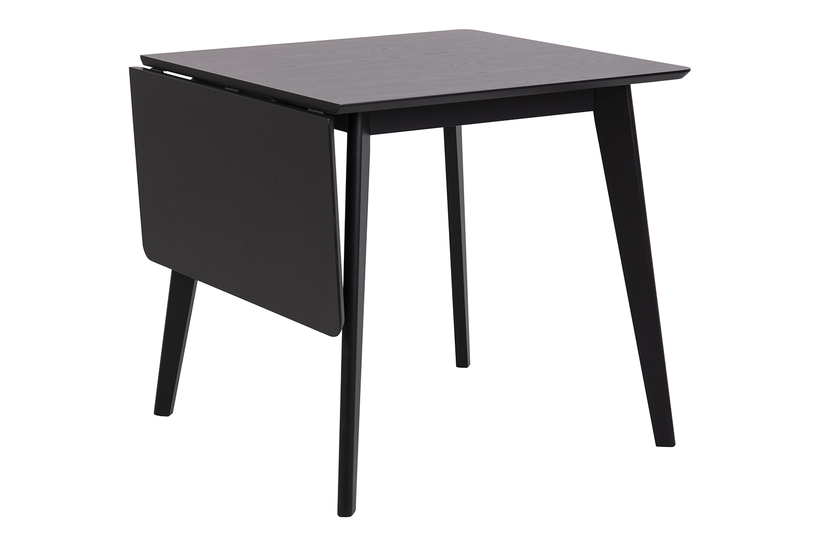 Roxby spisebord 80x80 cm + klaff i sortbeiset eikefiner.
