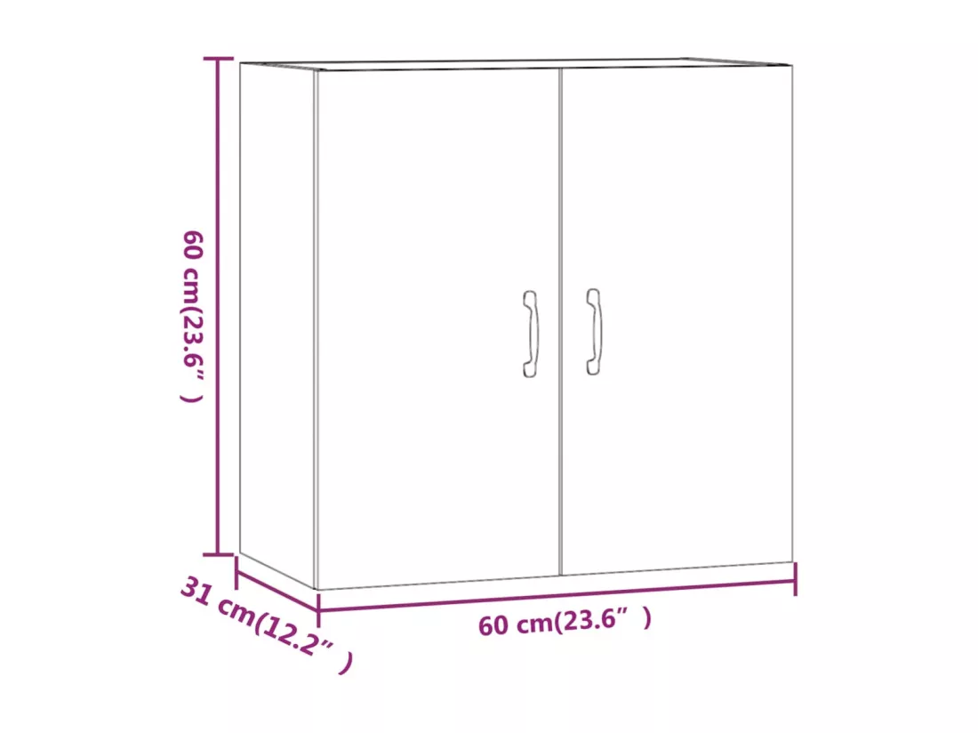 Armoire murale Blanc 60x31x60 cm Bois d'ingénierie
