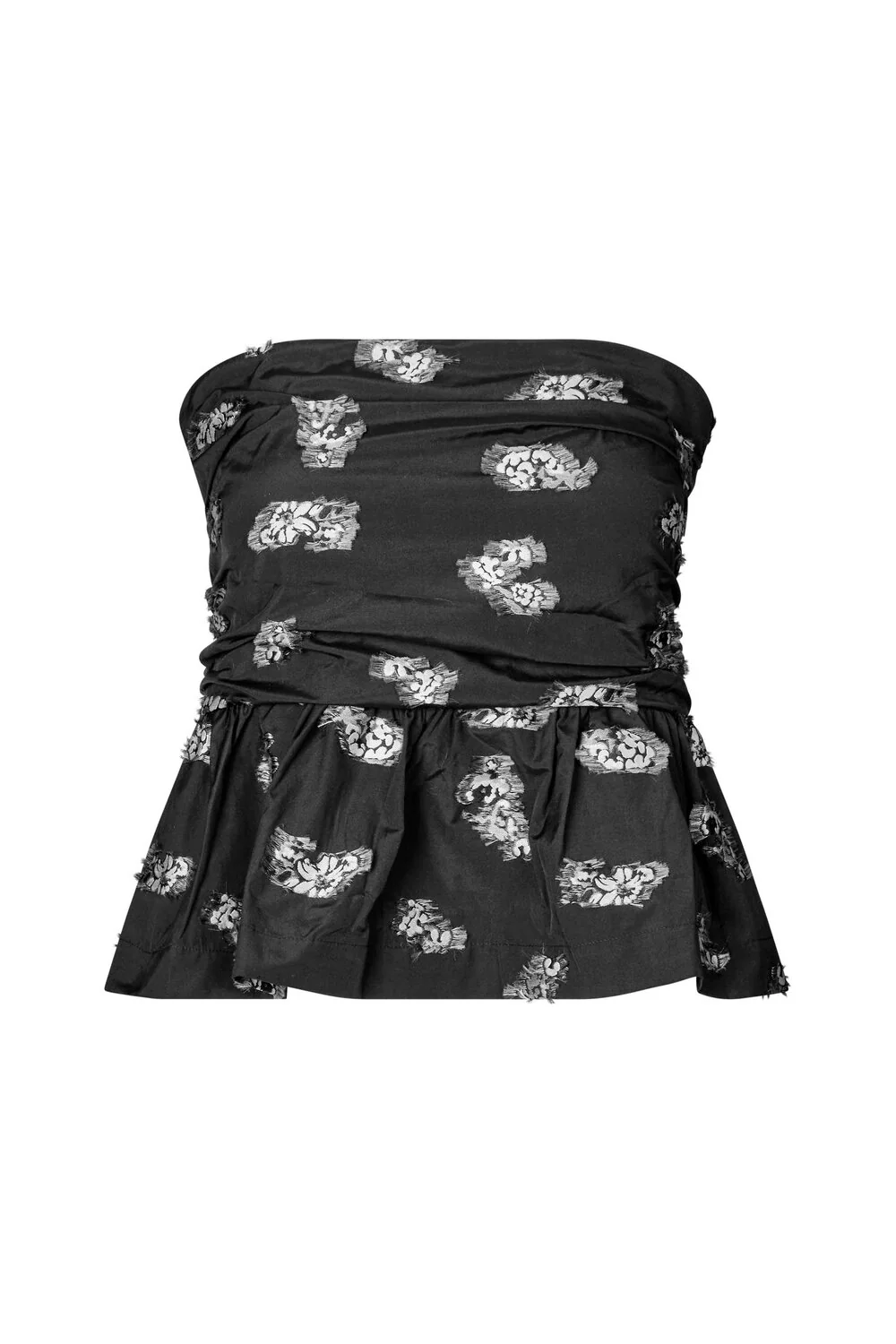 Baum und Pferdgarten  Marie tubetop - Black Bouquet Jacquard
