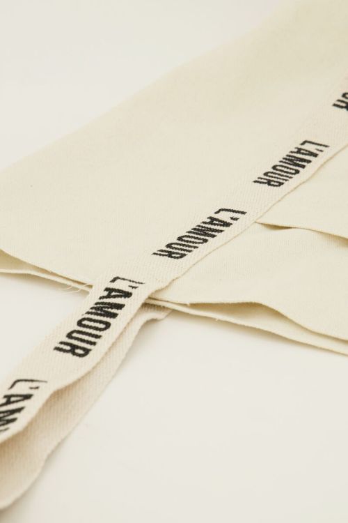 Beige shopper linnen l'amour