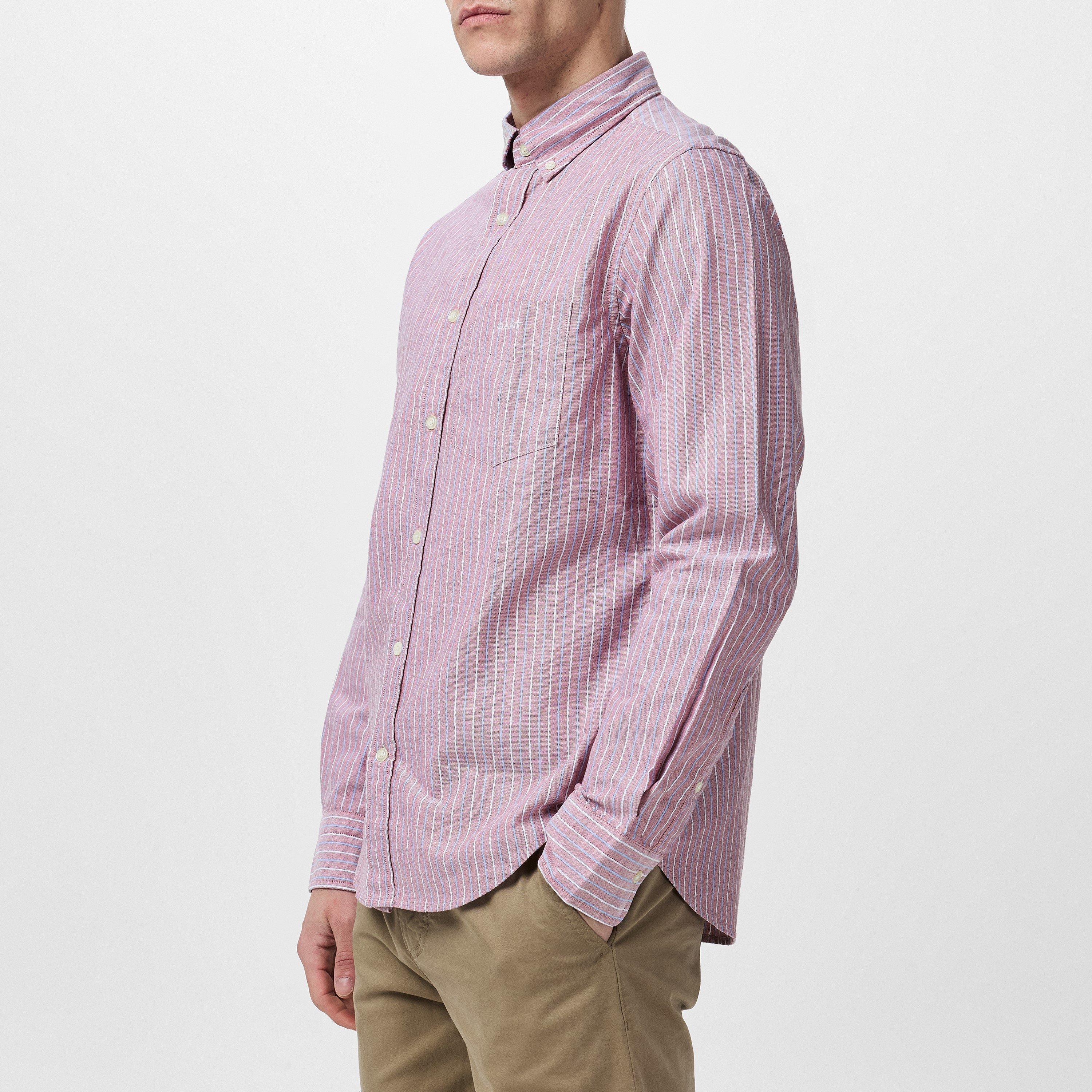 Gant REG OXFORD STRIPE SHIRT IRON RED M