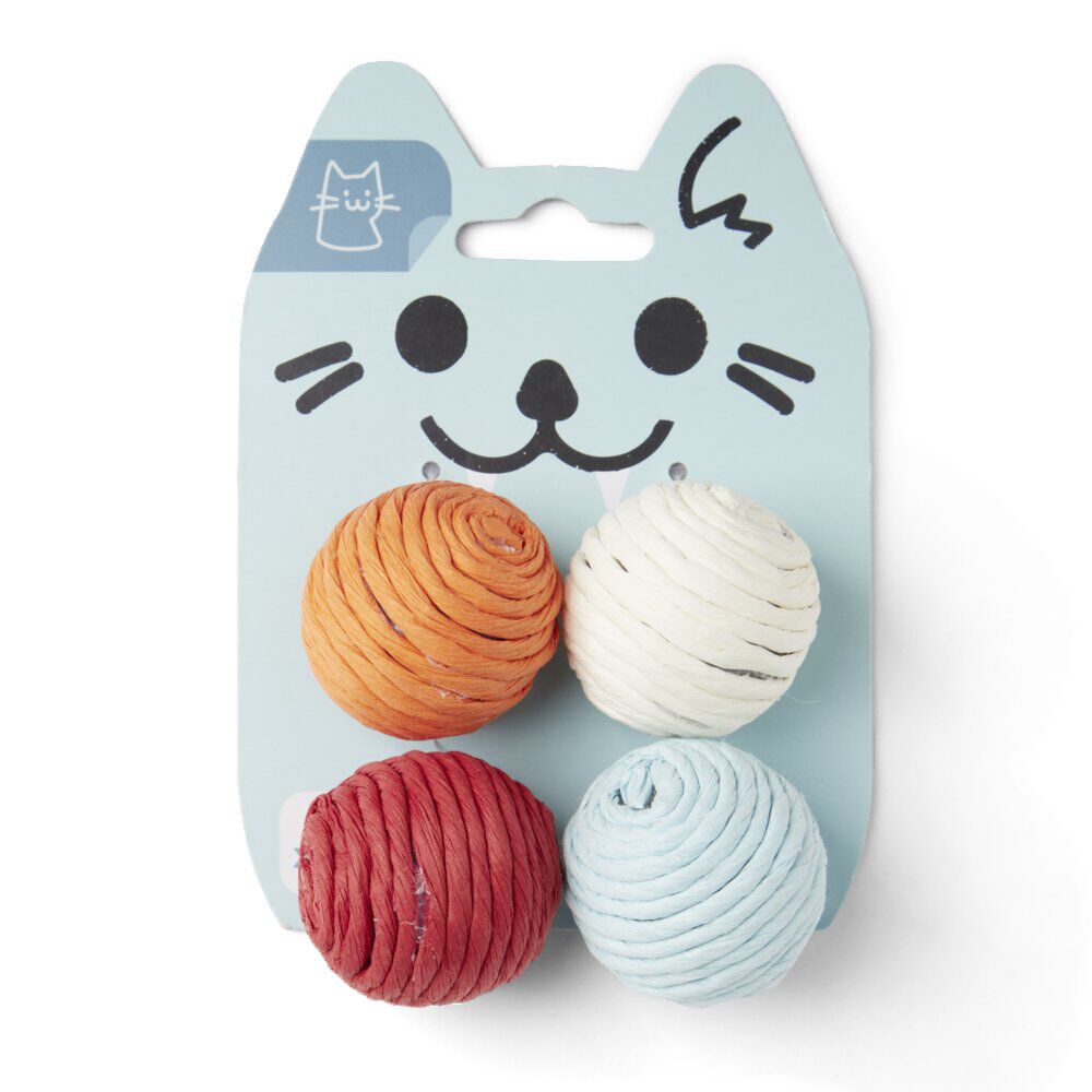 Lot de 4 balles pour chat Ø4cm
