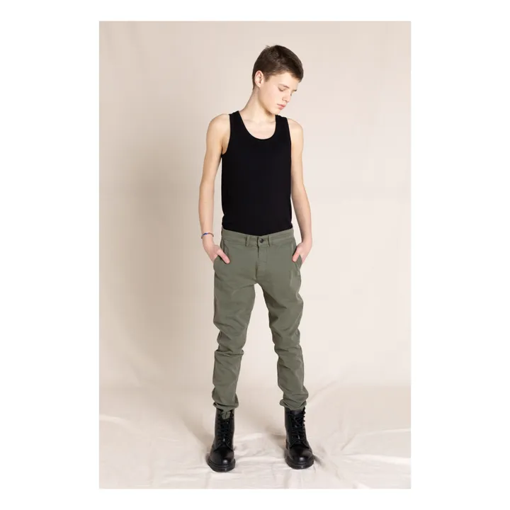 Finger in the nose Pantalon Chino Taille Elastique Skater | Vert kaki