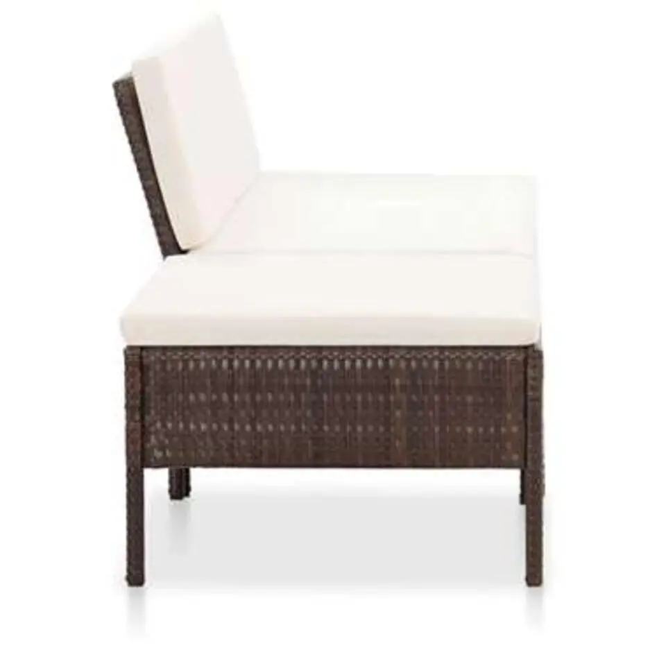 vidaXL - Tuin Loungeset - Bruin - Poly rattan