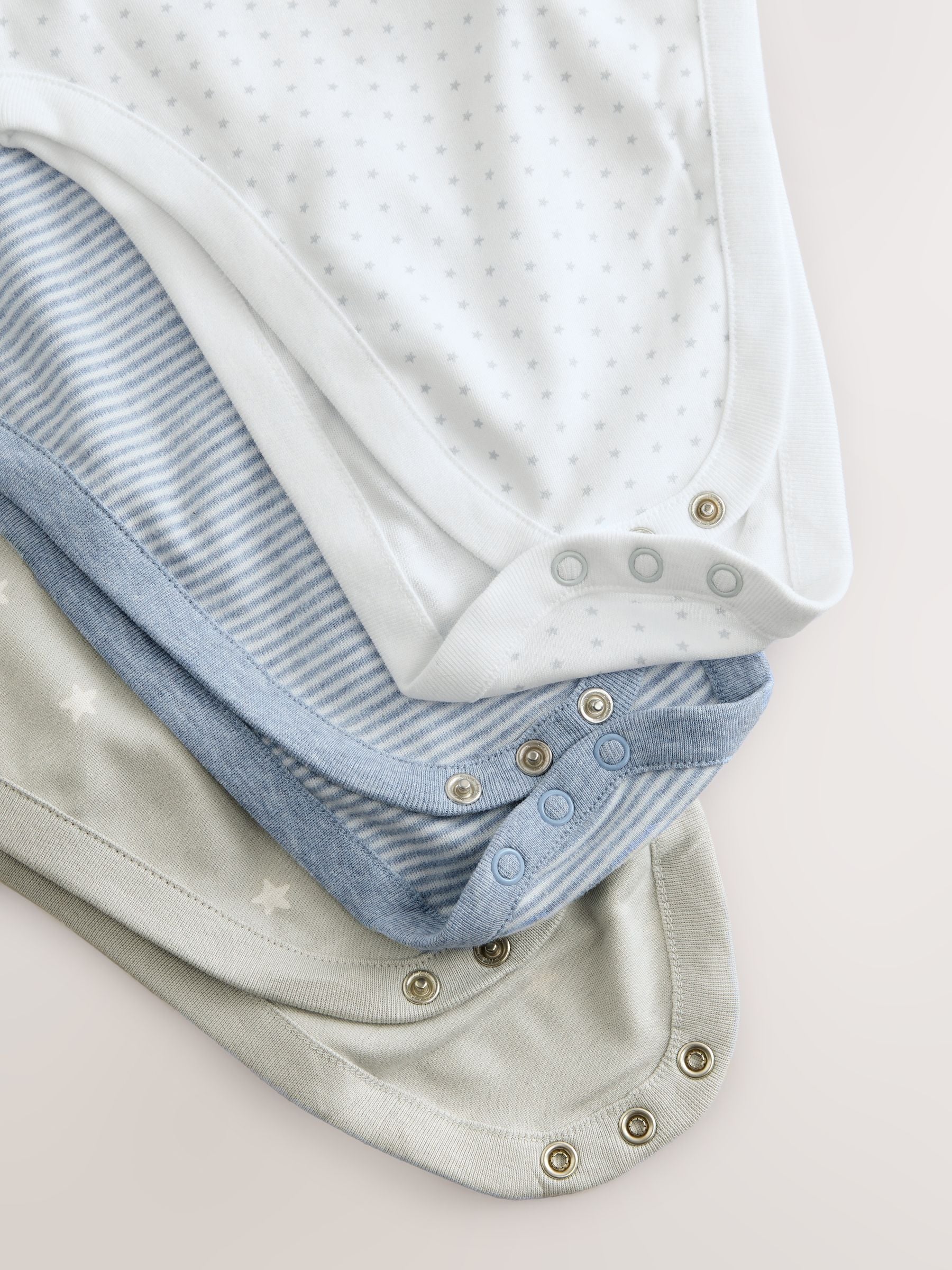 Blauw met sterrenprint - Baby heupdysplasie-rompertjes met korte mouwen 3 stuks