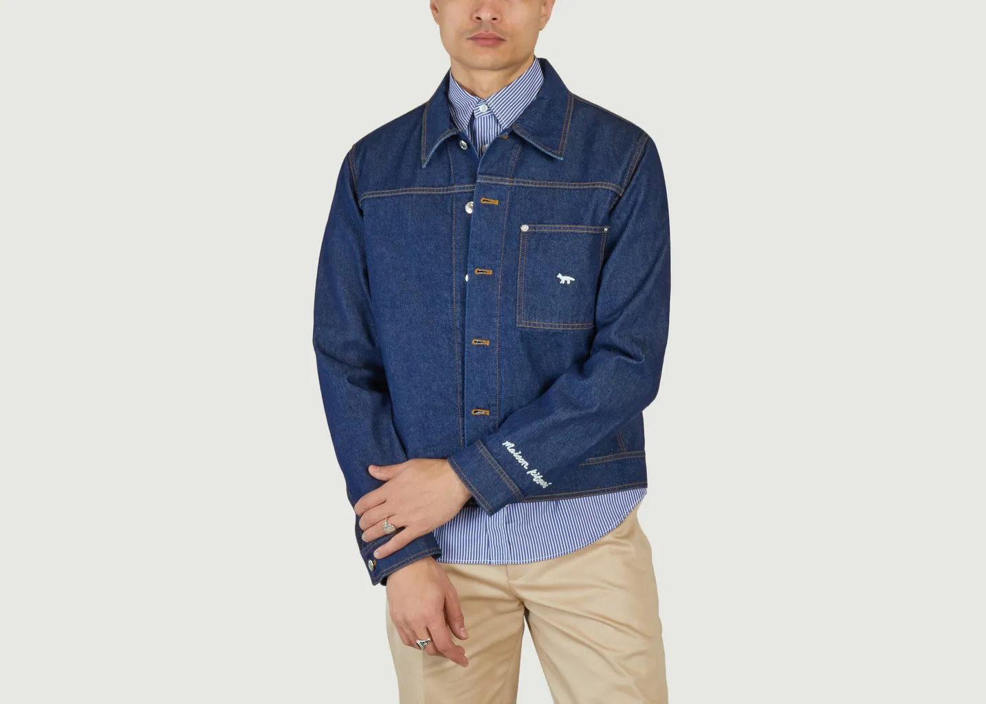 Veste Droit en Jean Maison Kitsuné
