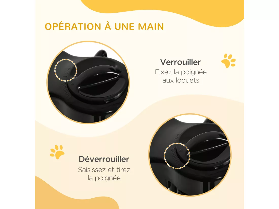 Barrière de sécurité barrière animaux rétractable automatique 1,65L x 0,85H m teslin alu. PVC noir