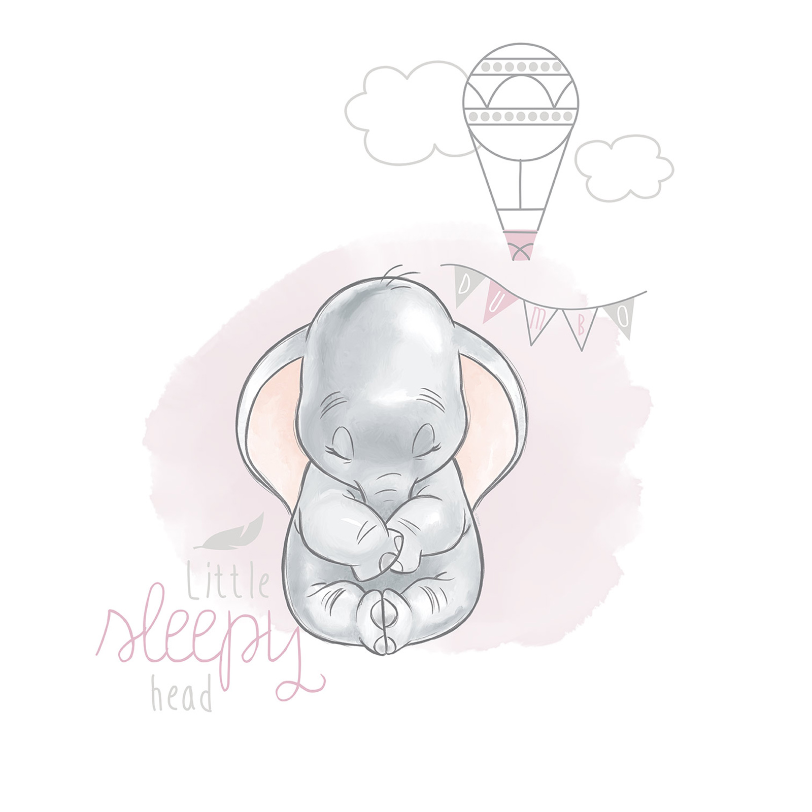 Wandbild DUMBO SLEEPY - bunt - 50x70 cm