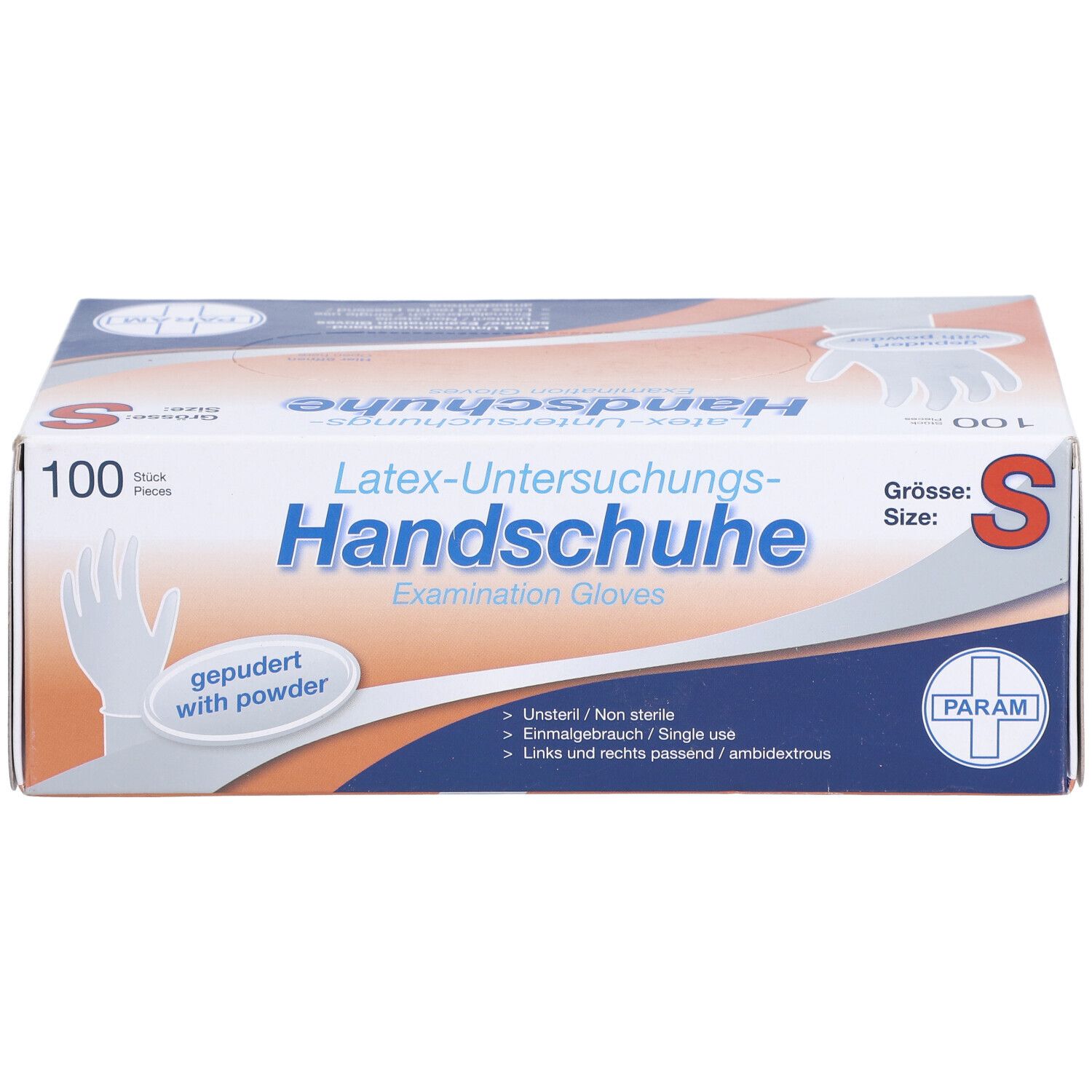 PARAM Einmalhandschuhe Latex Größe S gepudert