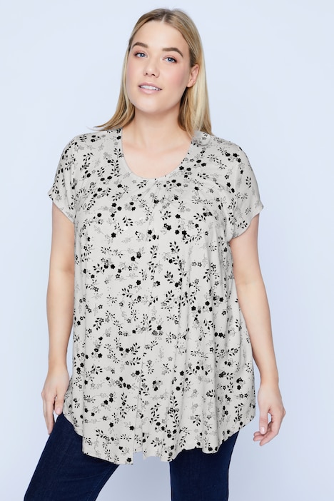 Bellieva-Shirt, doppellagig, Still Top, 3/4-Ärmel, Muster