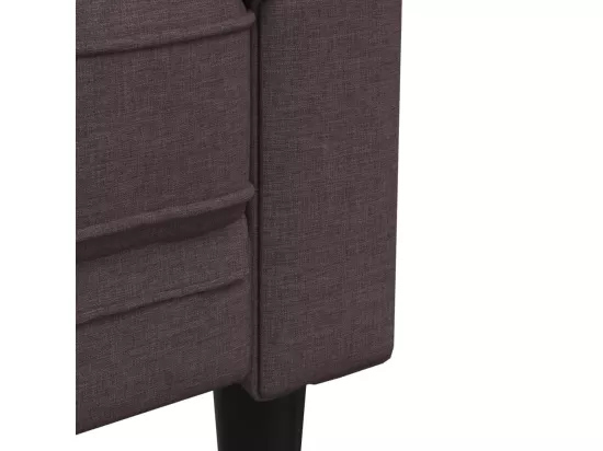 Canapé Chesterfield 3 places marron foncé tissu