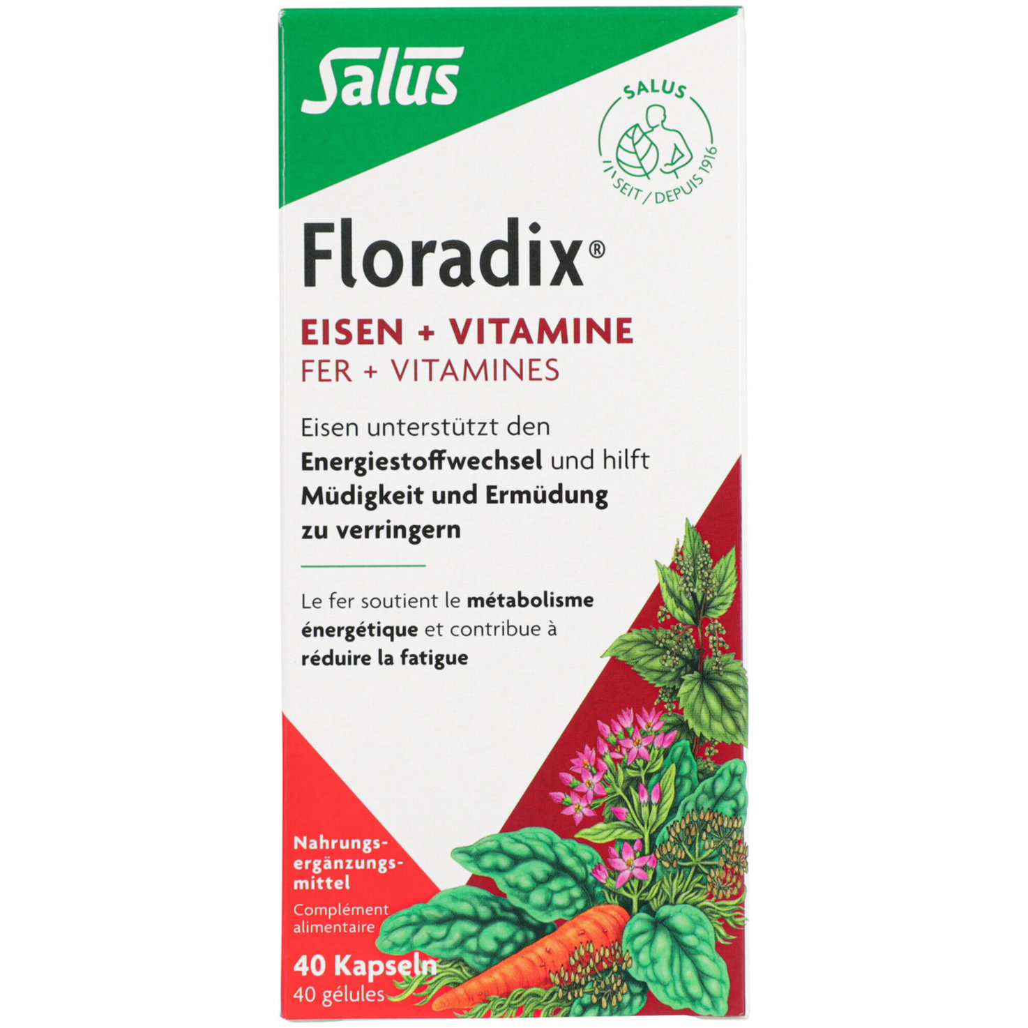 Salus Floradix Vitamin & Eisen Kapseln 40 Stück
