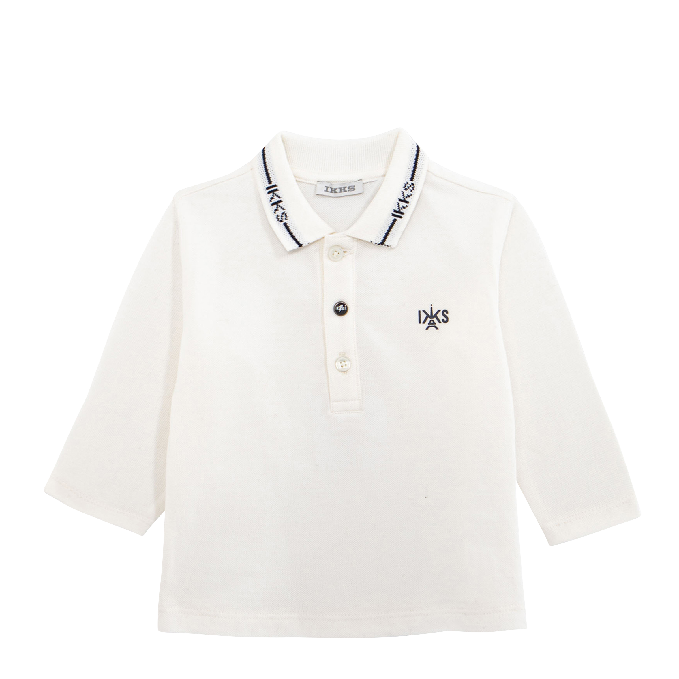 Polo manches longues en coton | Blanc