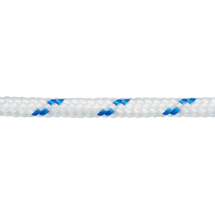 Corde tressée en polypropylène blanche et bleue DIALL ø8 mm, 15 m