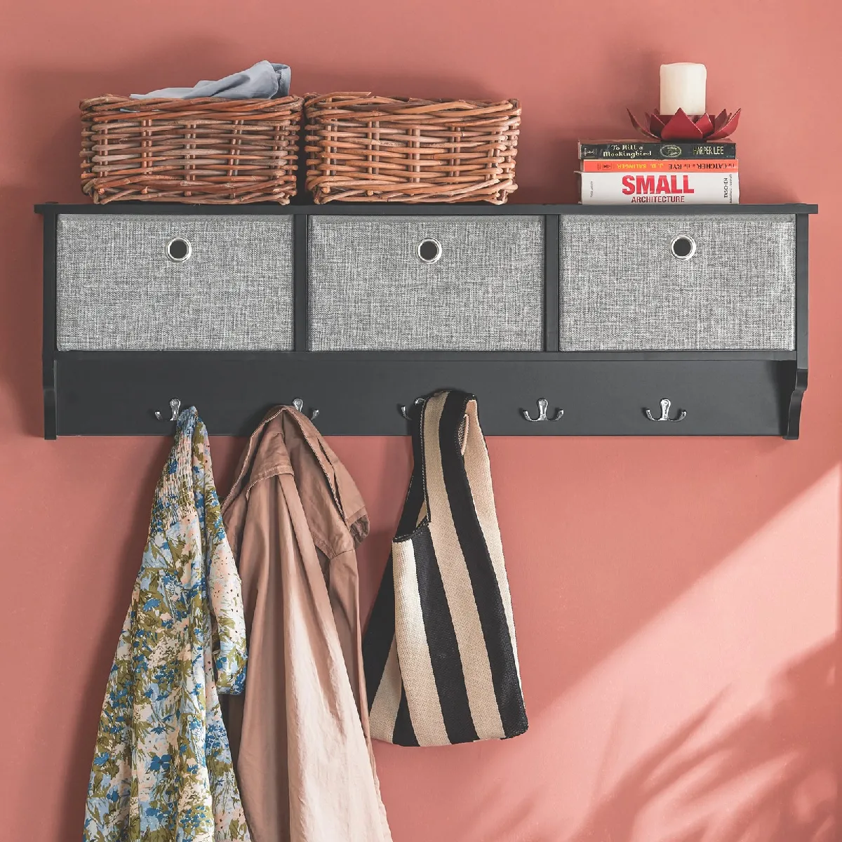 SoBuy FRG282-SCH Portemanteau Mural - Blanc