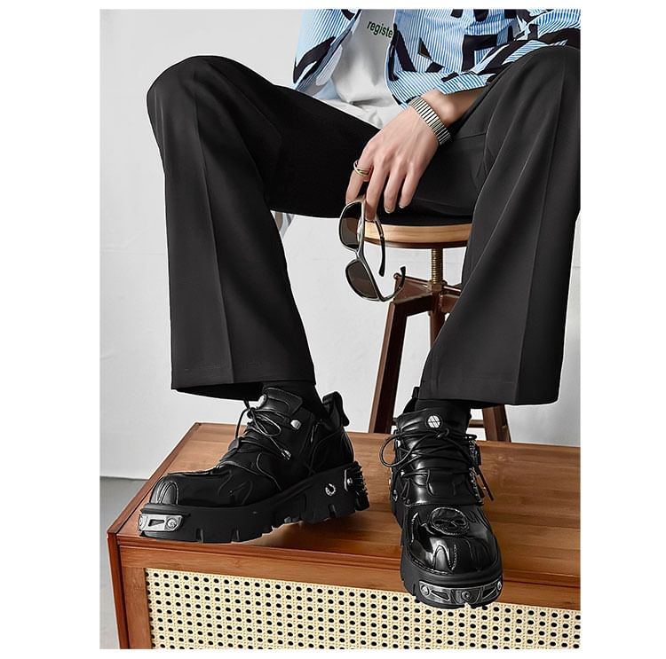 Malnia Home - Punk Platform Buckled Lace Ups