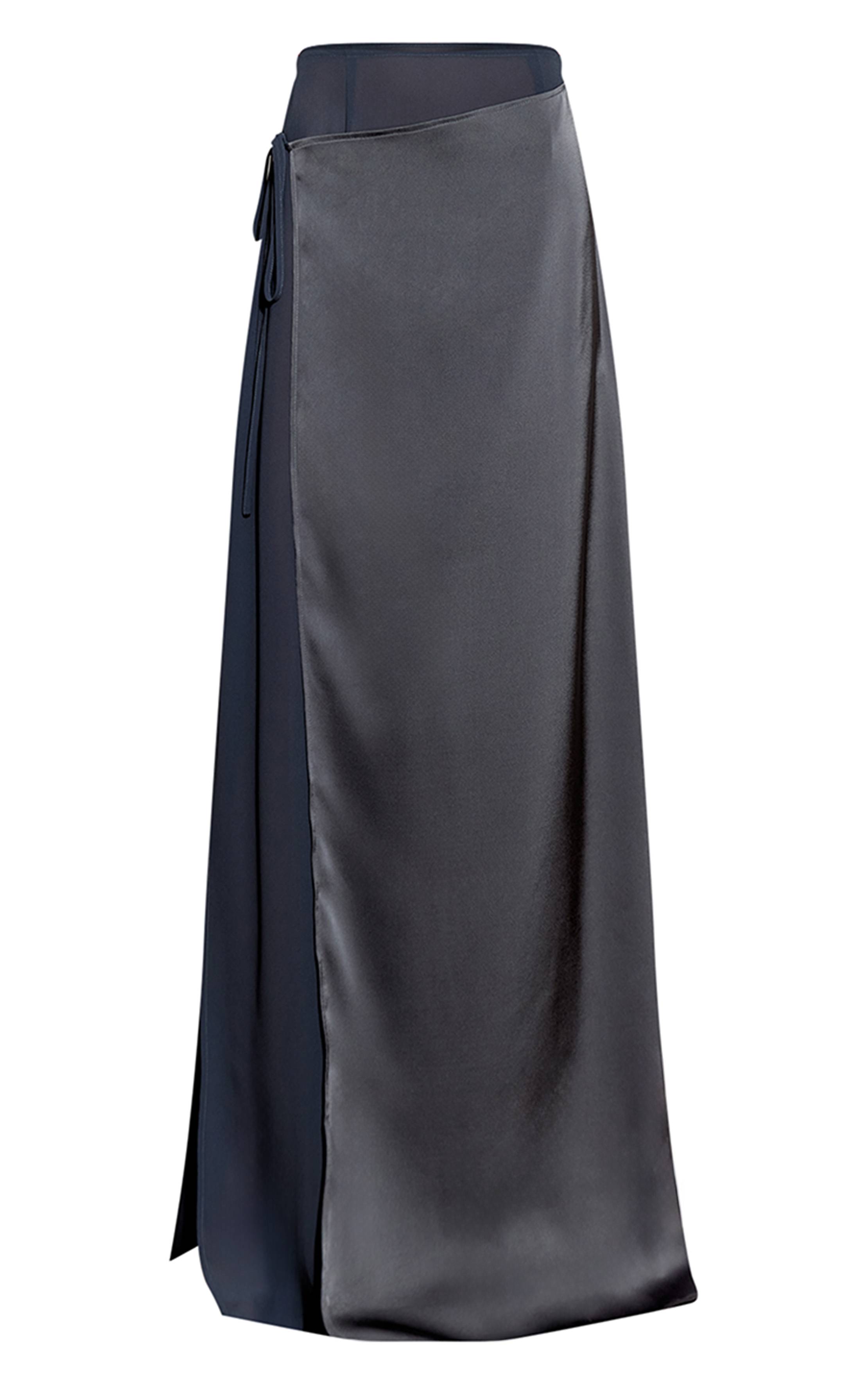 Charbon Jupe Longue En Mousseline Avec Détail Cache-cœur En Satin