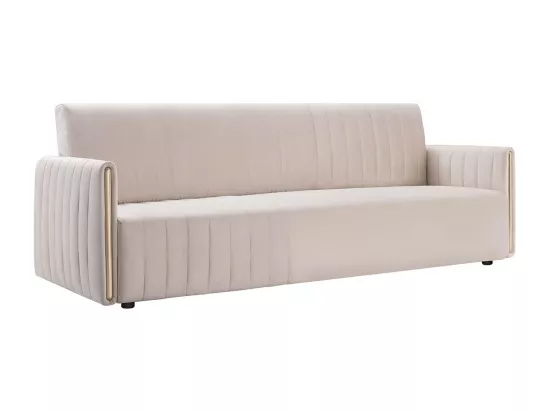 Canapé 3 places en velours PRISME - Beige