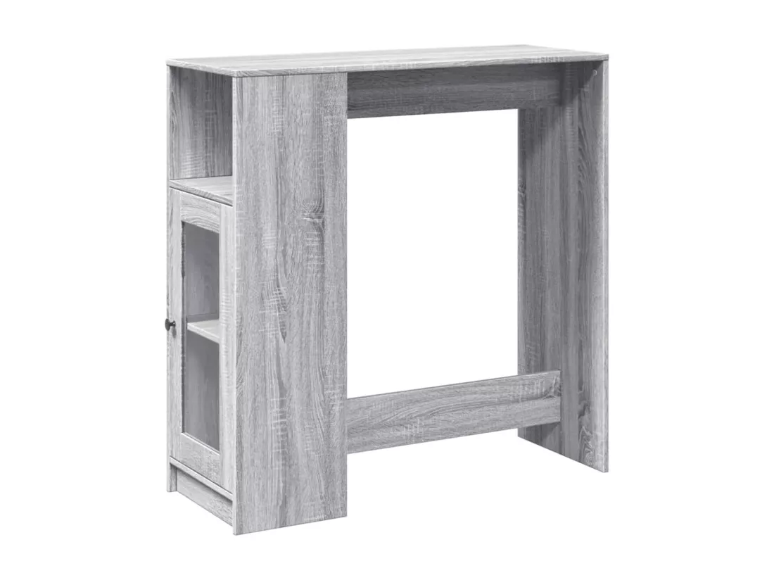 Table de bar avec étagères sonoma gris bois d'ingénierie