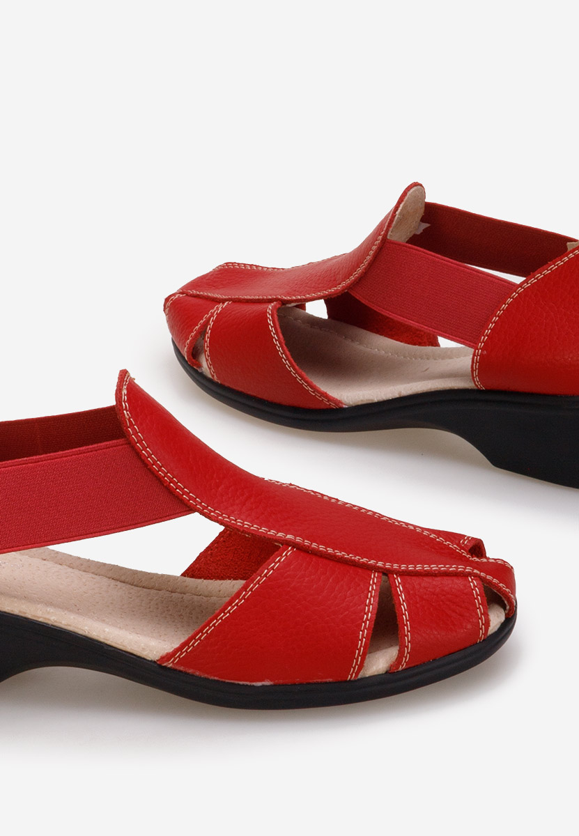 Sandales en cuir femme rouges Melona V3