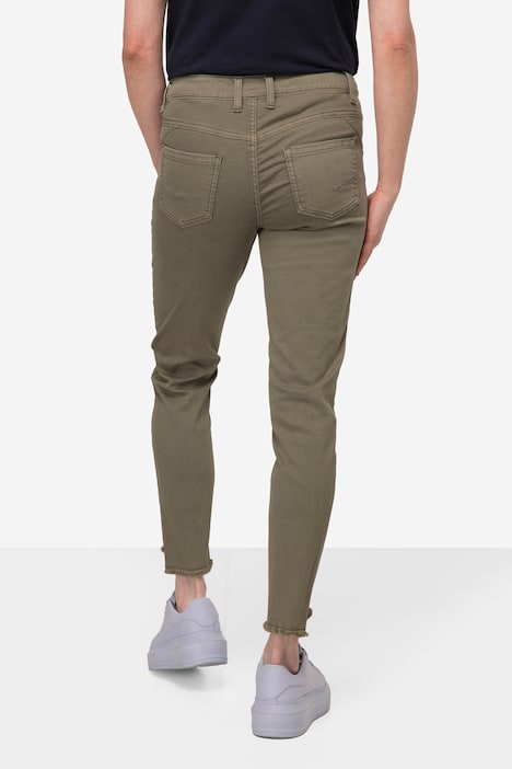 Color Jeans Julia, schmale Passform, 5-Pocket, Fransensaum