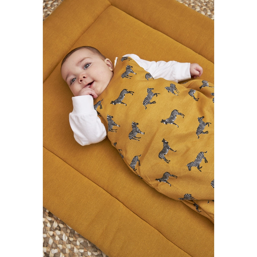 Meyco Schlafsack Jersey wattiert Zebra honey gold