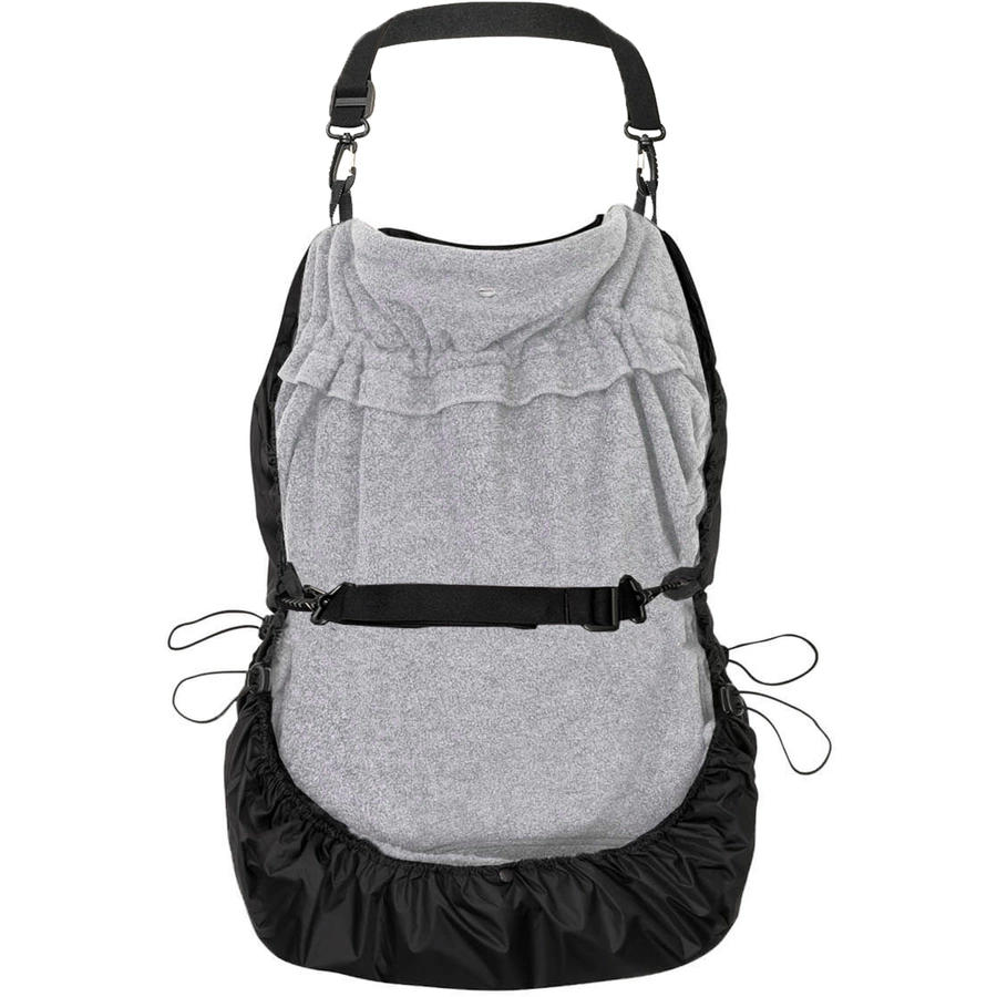 Hoppediz Tragecover Fleece-Cover 3-in-1 mit Regenschutz, Schalkragen & Stulpen stone