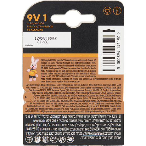 Duracell Plus 9V batterier