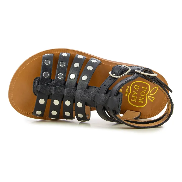 Pom d'Api Sandales Plagette Stud | Noir