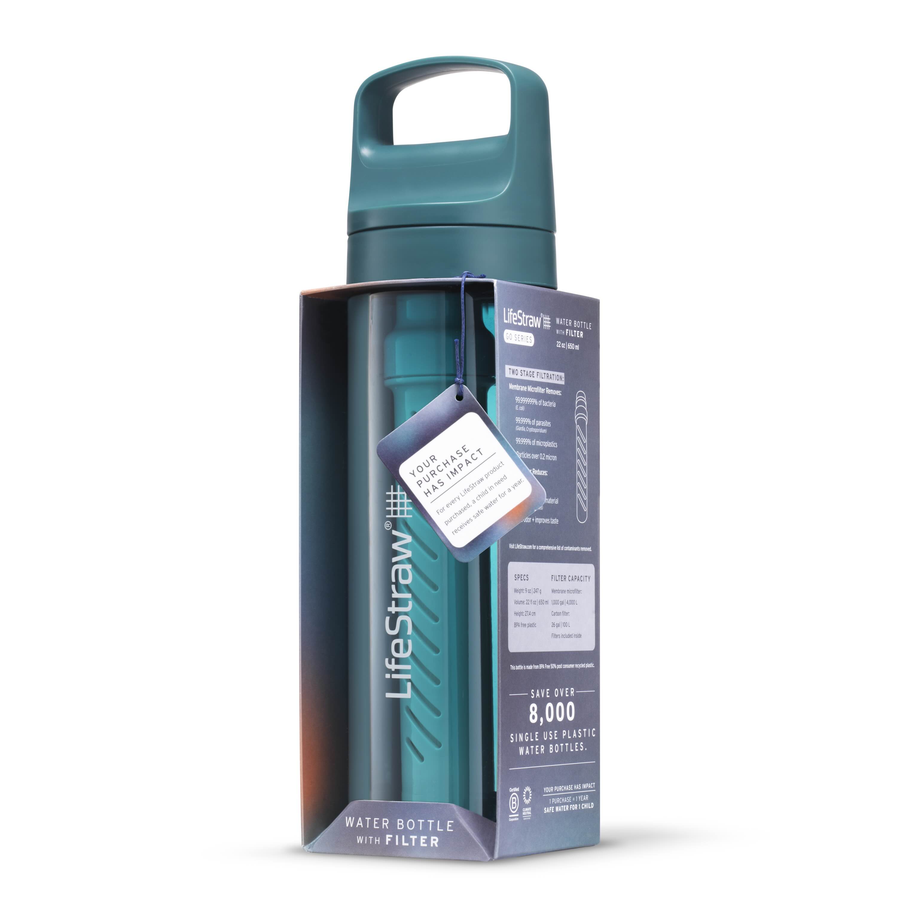 Lifestraw Go 650 ml waterfles - Laguna Teal
