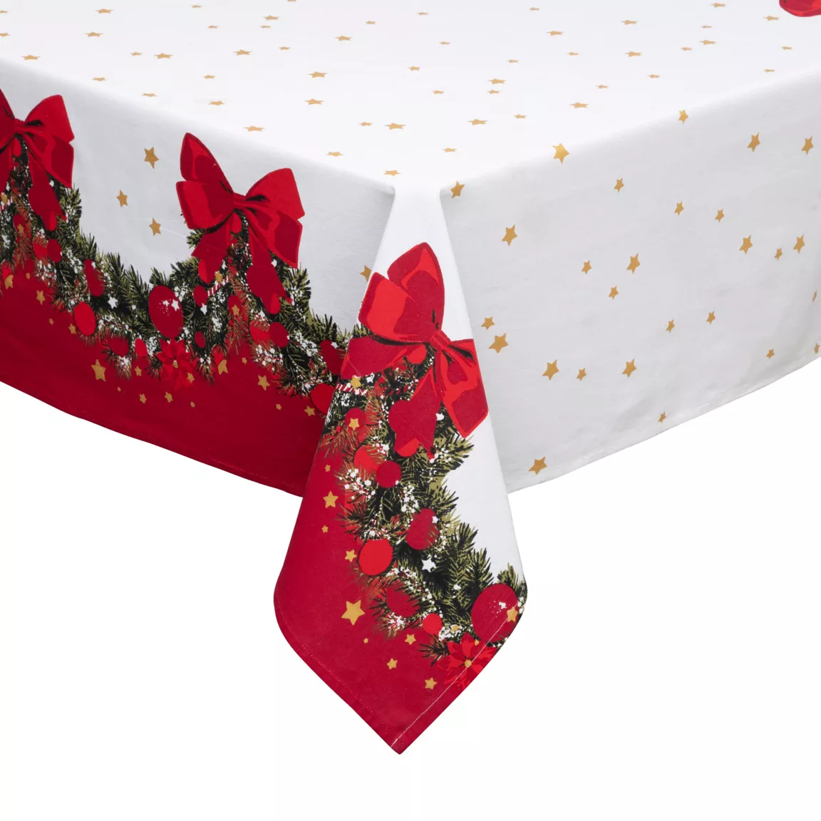 Nappe de Noël rectangulaire coton (140 x 240 cm) Guirlande Festive