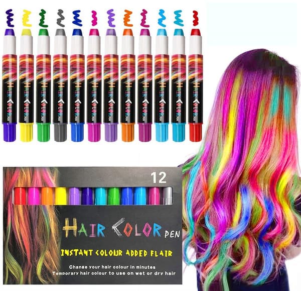 Hair Crayon - Hair Chalk Color Pen - 12 farger