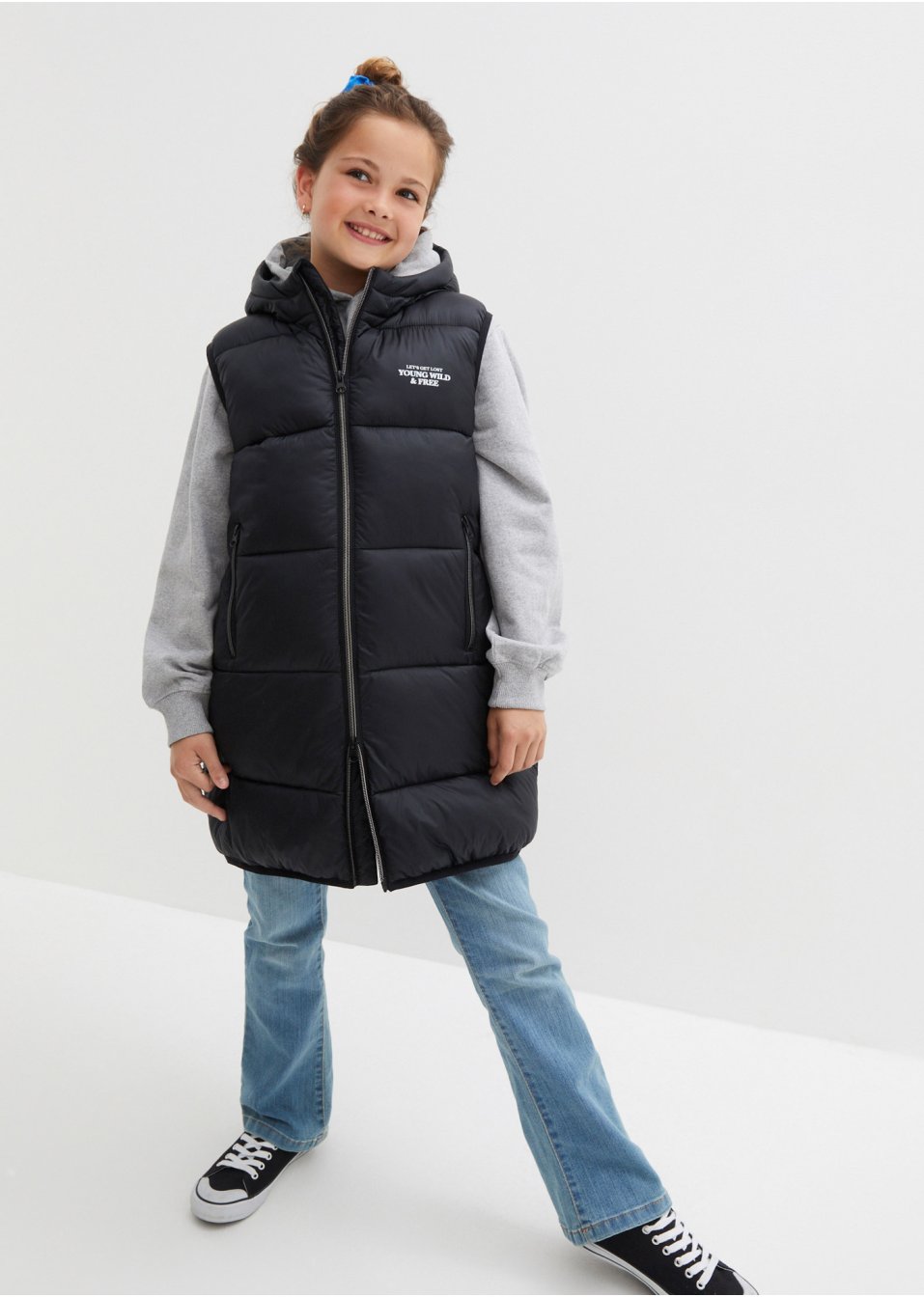 Gilet sans manches fille extra long