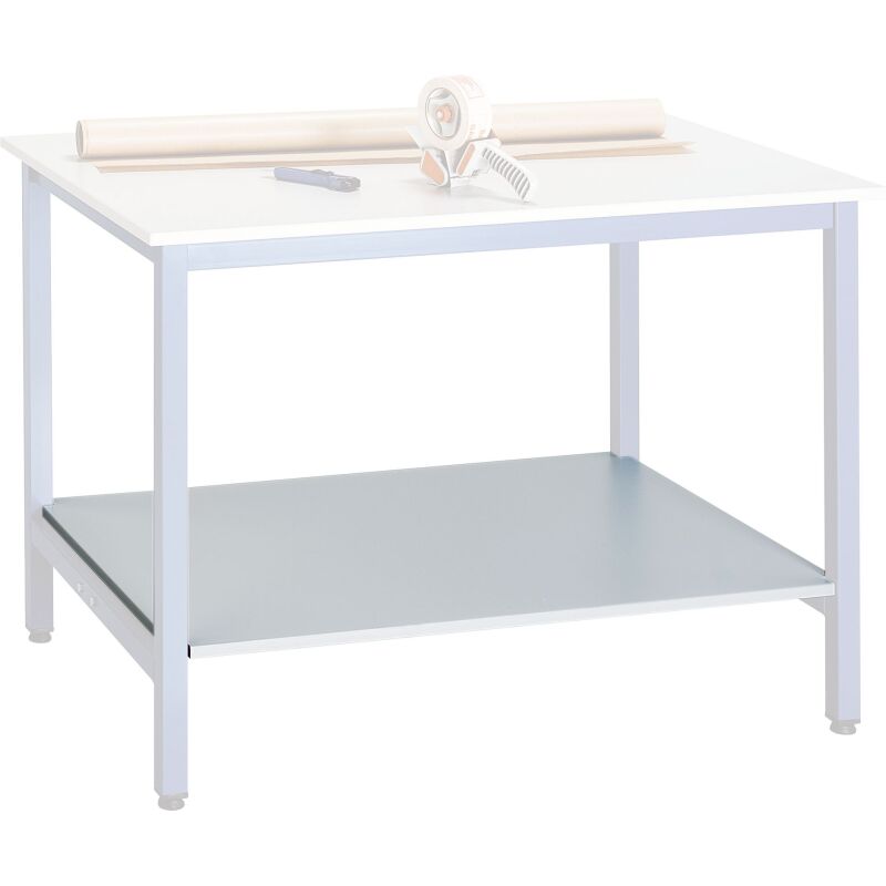 Plateau d'atelier inférieur L 120 x P 80 cm pour poste de travail debout gris