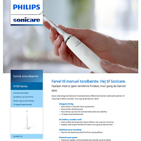 Philips Sonicare Series 4100 elektrisk tandbørste - hvid