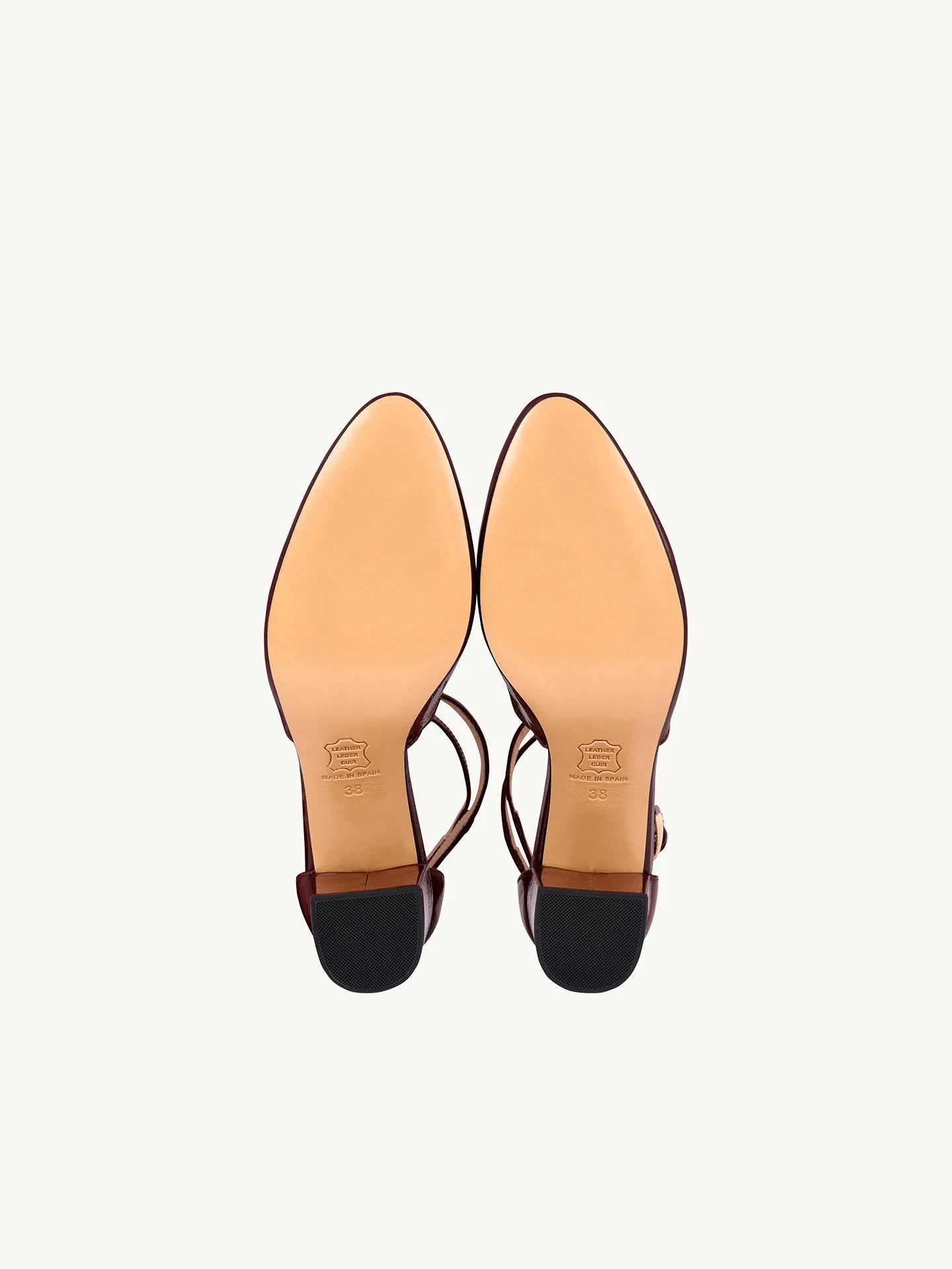 FLAVIE BURGUNDY - Babies à talon en cuir verni | Rouge
