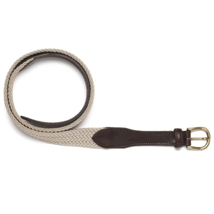 CEINTURE EN RAYONNE light beige dark brown