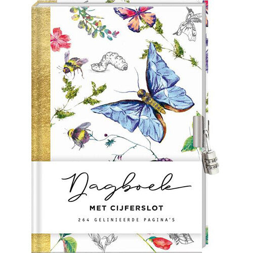 Uitgeverij interstat dagboek met cijferslot botanical