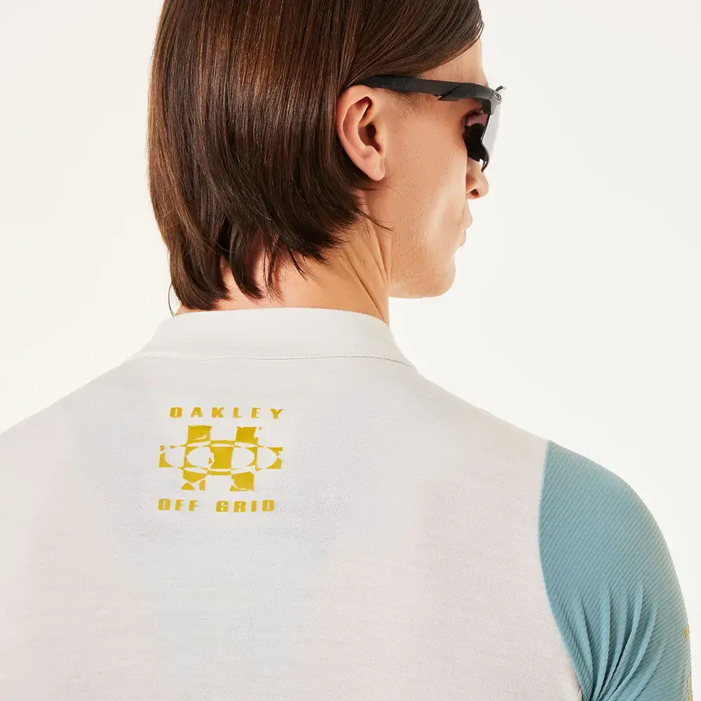 Oakley Off Grid 2.0 Gravel Fietsshirt Korte Mouwen Lichtblauw/Grijs Heren