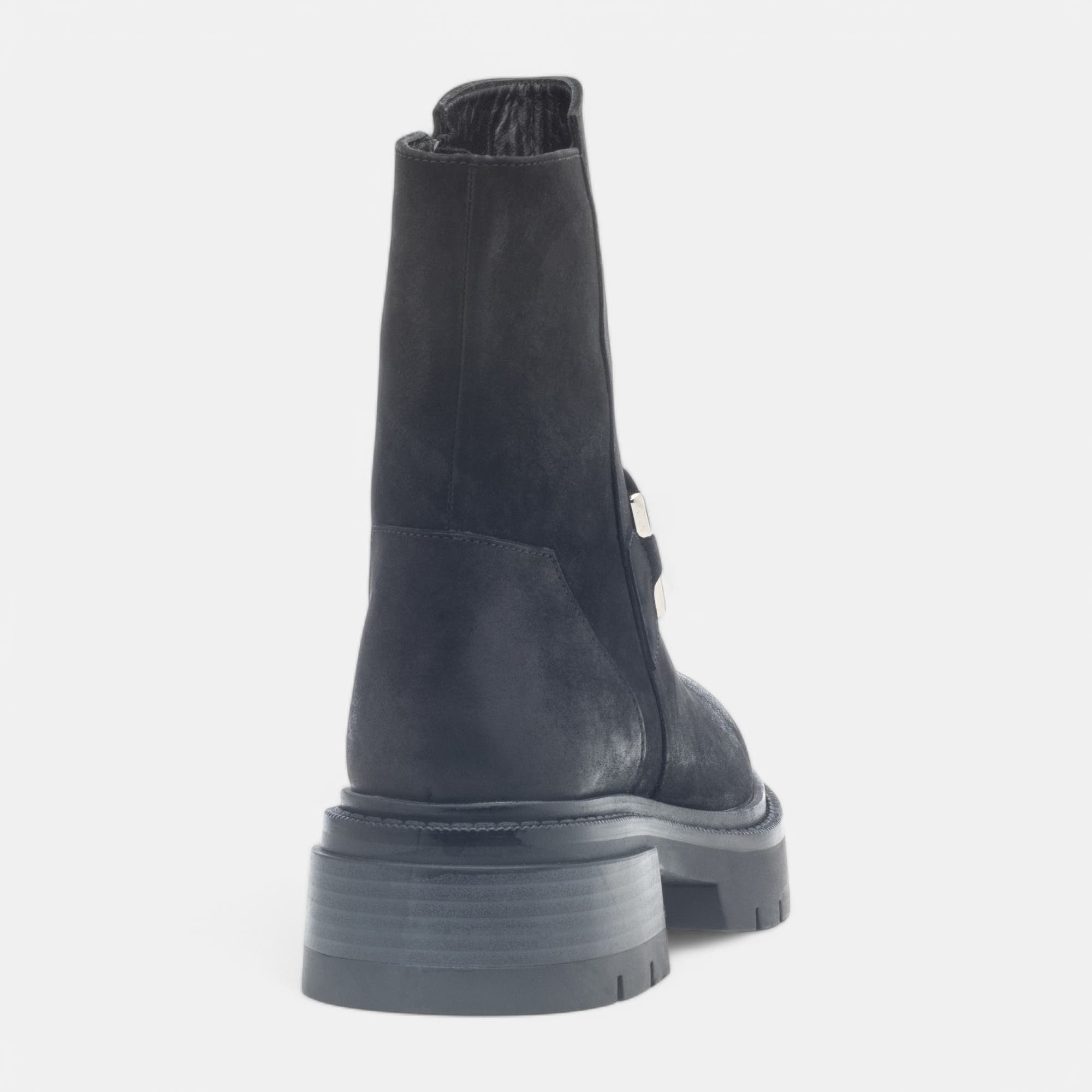 Boots à talon Femme en cuir noir