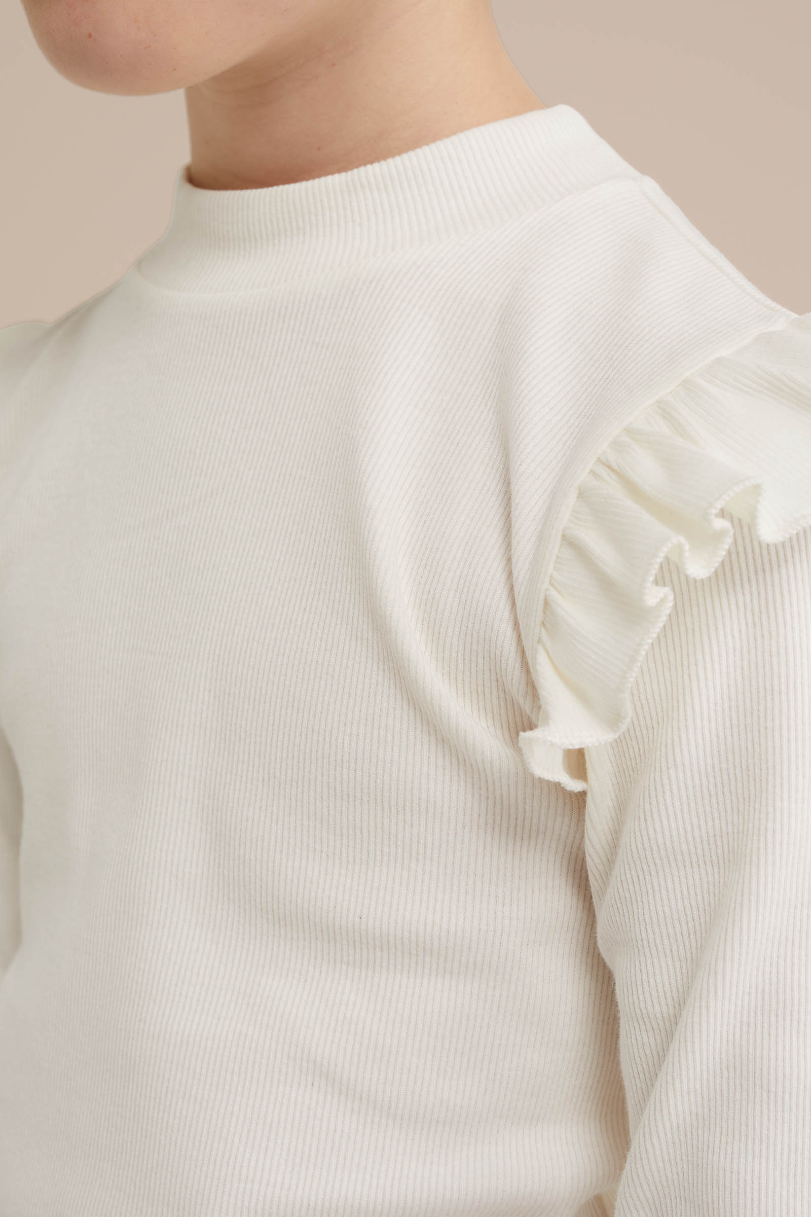 Meisjes T-shirt met ruches, 2-pack WE Fashion Zwart