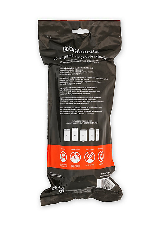 Sac-poubelle Brabantia PerfectFit blanc 45 L