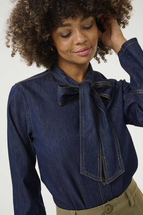 Culture blauwe dames blouse
