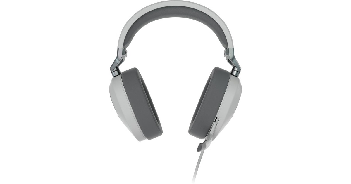 CorsairHS65 SURROUND over-ear gaming headset  (Wit/grijs, Pc, PlayStation 4, PlayStation 5, Xbox Series X|S, Nintendo Switch)