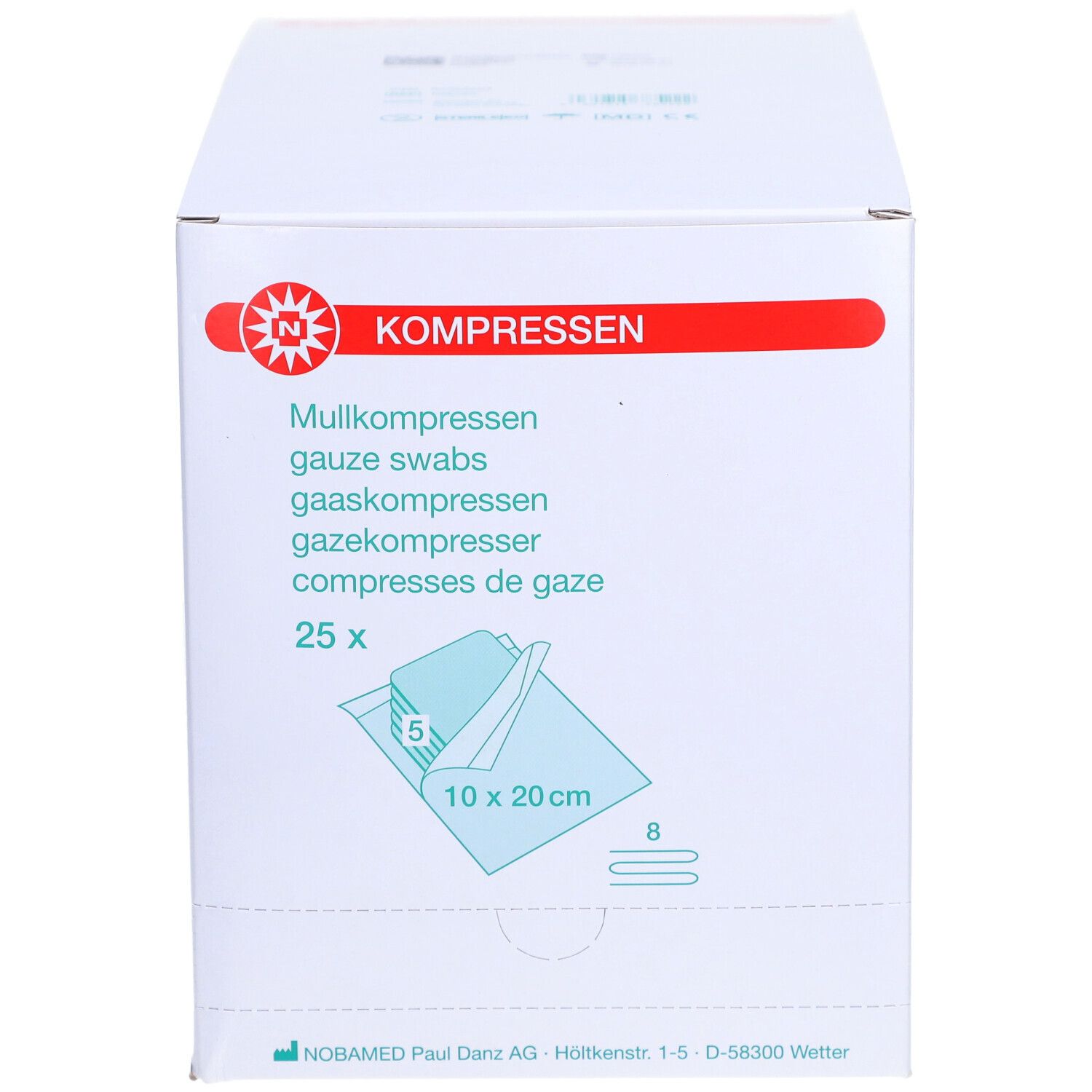 NOBA Mullkompressen steril 8- lagig 50 x 2 Stück 10 x 20 cm
